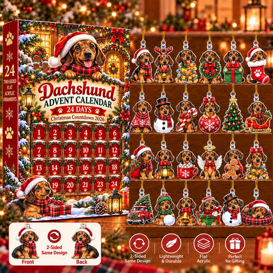 Dachshund Wiener Dog Advent Calendar 2026, 24 Acrylic Ornament Christmas Countdown Blind Box, Sausage Dog Holiday Gift Richard 66cd5363-39c1-42c4-9031-75b91213d276-il_1588xN.8585172134_lxph.jpg