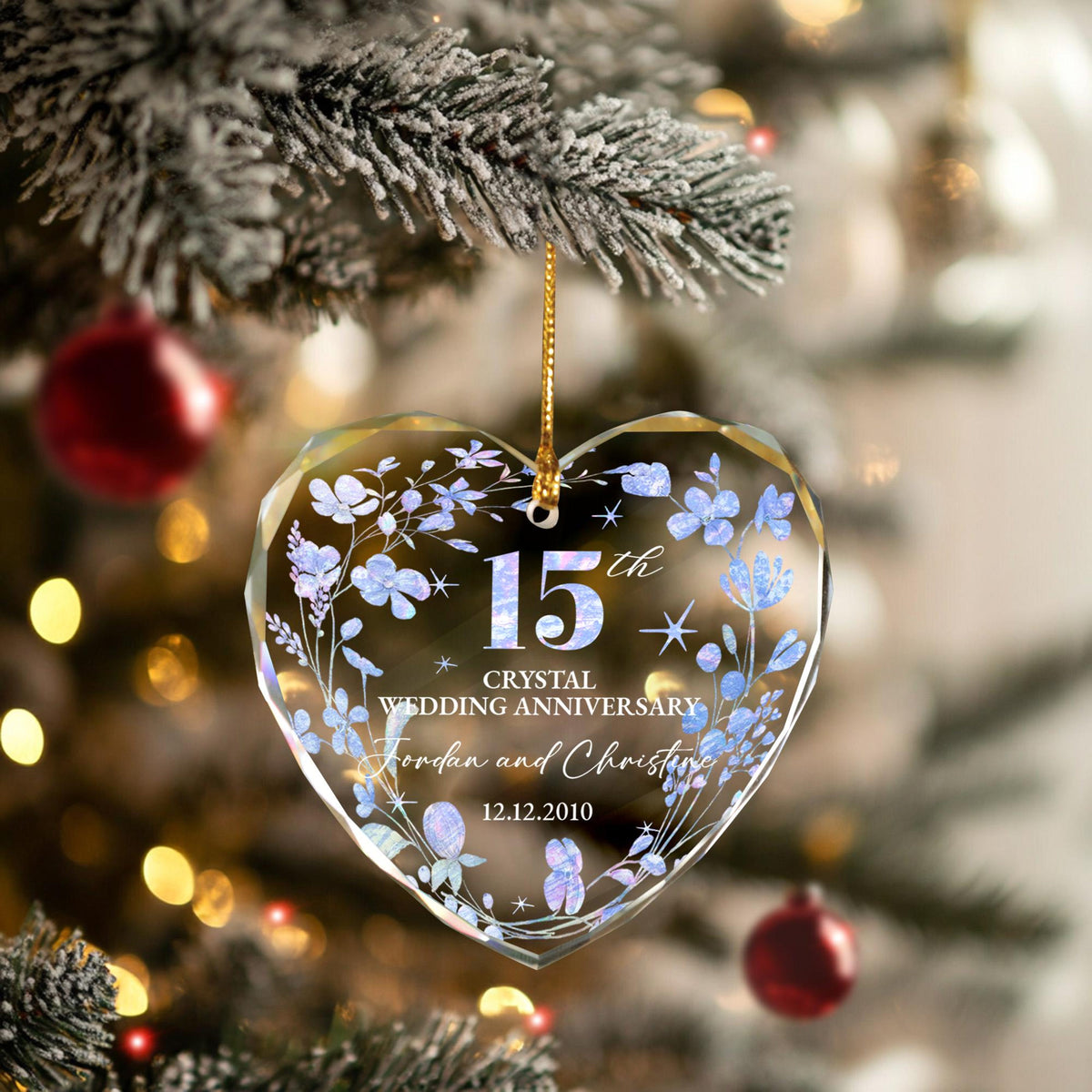 Personalized 15th Crystal Wedding Anniversary Ornament, Custom Engraved Gift, 15 Years Marriage Keepsake, Gift for Parents Husband Wife 66d226ff-17cc-419e-a0f6-ca813cd6dfcd-1.jpg