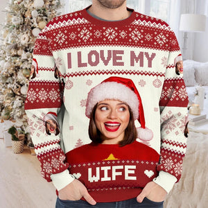 Custom Photo Holidays Are Better With You By My Side - Couple Personalized Custom Ugly Sweatshirt - Unisex Wool Jumper - Christmas Gift For Husband Wife, Anniversary