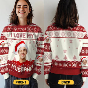 Custom Photo Holidays Are Better With You By My Side - Couple Personalized Custom Ugly Sweatshirt - Unisex Wool Jumper - Christmas Gift For Husband Wife, Anniversary