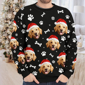 Custom Photo Puppy's Furrst Christmas - Personalized Custom Ugly Sweatshirt - Christmas Gift For Pet Owners, Dog Lovers