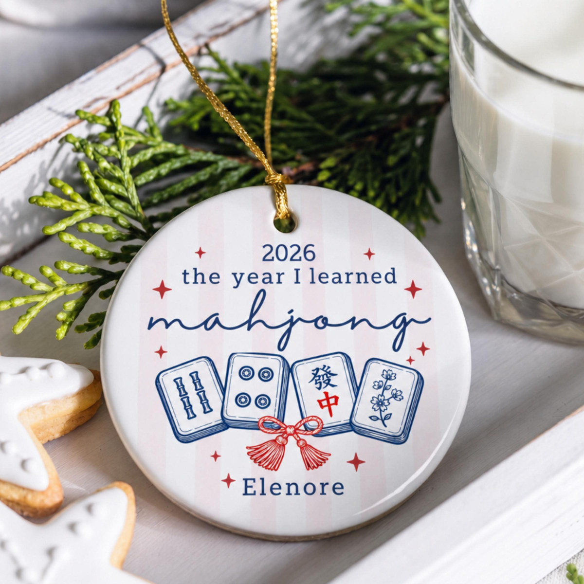 Mahjong Ornament: The Year I Learned Mah Jong | Personalized Christmas Keepsake | American Mah Jongg Gift 66e3e3b8-38e5-4c3c-9051-4295f136ada5-6.png