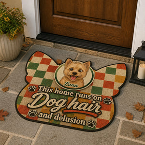 Custom Shape Doormat — This Home Runs on Dog Hair & Delusion — Pet Photo + Name - Personalized Custom Shape Doormat (ZB) 66f22793-9d42-48d1-bbaf-44f23821792b.jpg