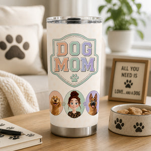 Custom Dog Mom Portrait Tumbler – Owner + 2 Dogs - Personalized Tumbler 66f3da03-b9aa-474b-beca-7284141cbfb6.jpg