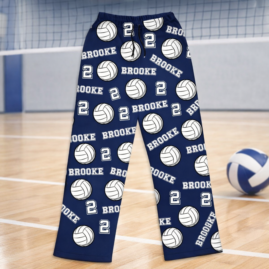 Personalized Volleyball Pajama, Volleyball Pajama gift, gift for volleyball player, volleyball gift, volleyball team gift