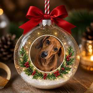 Custom Pet Photo Bauble Ornament – Holly Snow Glow - Personalized Bauble Ornament 66fa4bac-516a-4953-8fc0-1cdbf1878d61.jpg