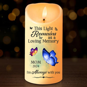 This Light Remains As A Loving Memory - Memorial Personalized Custom LED Candle - Christmas Gift, Sympathy Gift For Family Members