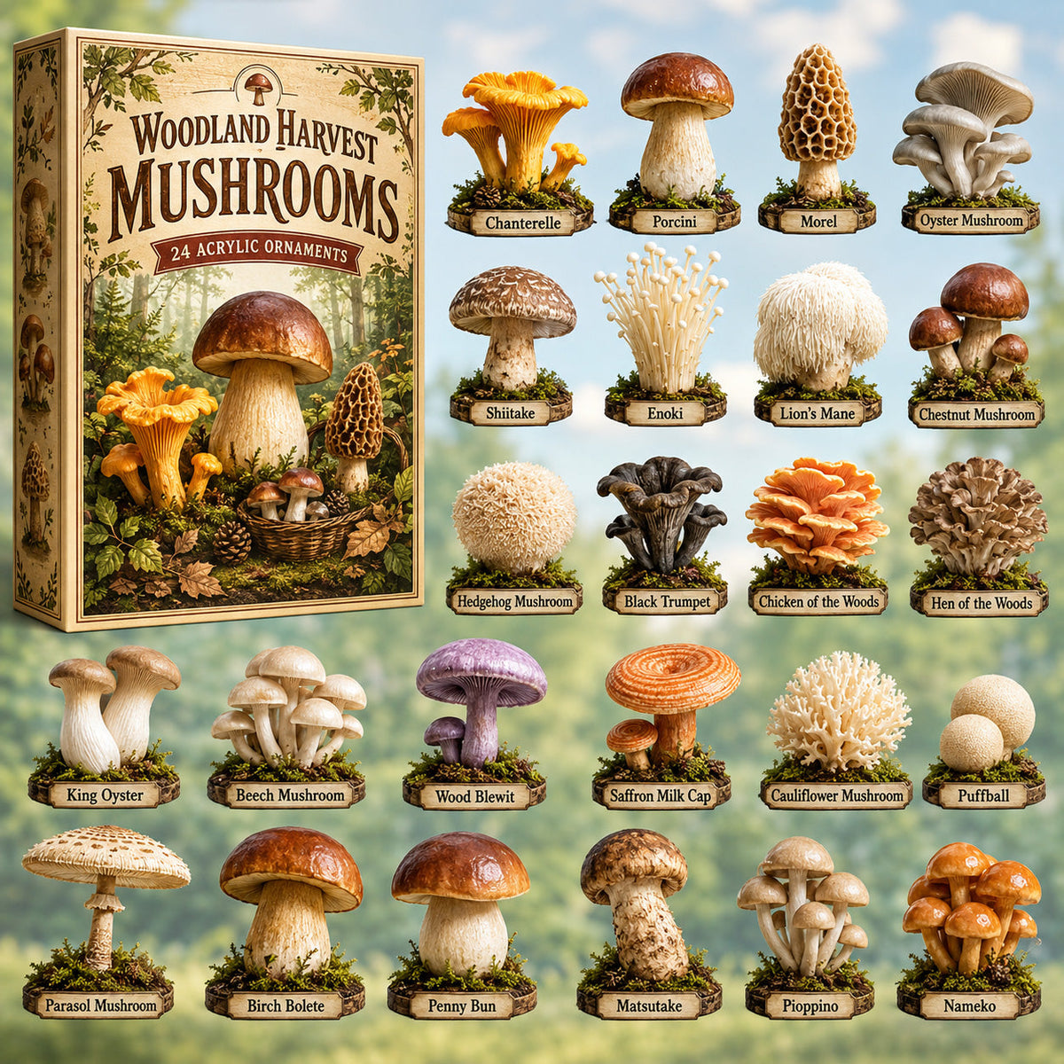 Woodland Harvest Mushrooms Advent Calendar 2026 - 24-Day Festive Countdown, Acrylic Charms Blind Box - Gift For Nature Lovers 670d7371-8f78-4200-a860-3cef2e694d0d-mushroom.jpg
