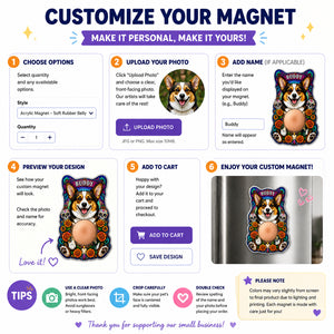 Personalized Día de los Muertos Pet Portrait Acrylic Fridge Magnet - Personalized Acrylic Refrigerator Magnet - Soft Rubber Belly 67114ec4-3ca9-4279-bdad-4f7252415f0b.jpg