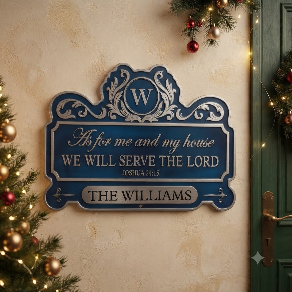 We'll Serve The Lord - Personalized Metal Sign