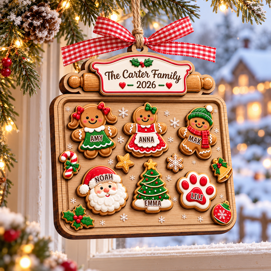 Custom Gingerbread Family 2 Layer Wooden Ornament, Personalized Christmas Cookie Tray Ornament, Family Keepsake, Family Of Four Ornament 671f15dd-8d93-4516-9955-387ab915bf6f-banner-1.png