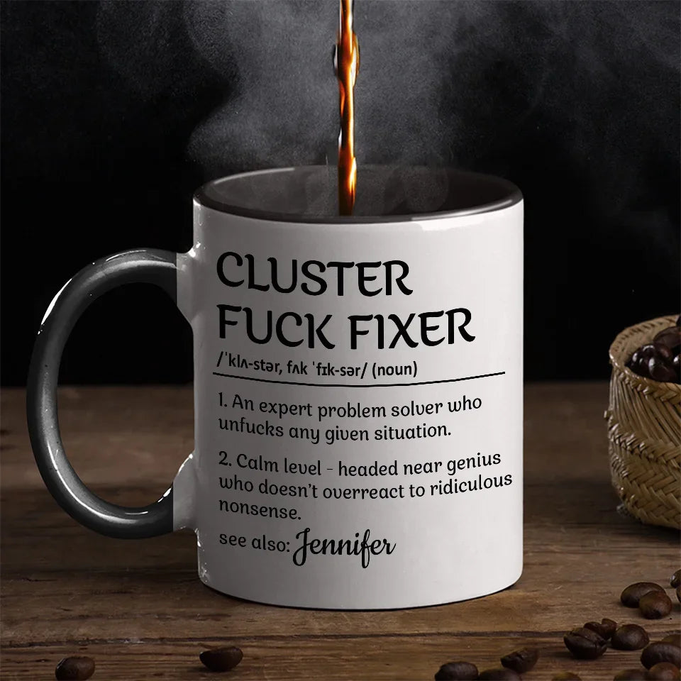 An Expert Problem Solver - Coworker Personalized Custom Black Mug - Christmas Gift For Coworkers, Work Friends, Colleagues