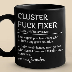An Expert Problem Solver - Coworker Personalized Custom Black Mug - Christmas Gift For Coworkers, Work Friends, Colleagues