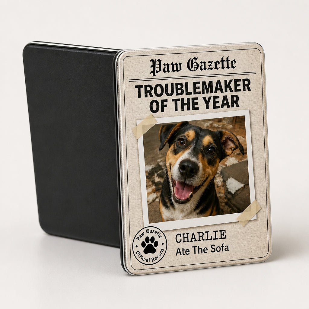 Troublemaker of the Year Pet Newspaper Magnet - Personalized Custom Shape Fridge Magnet 6726d50f-1560-4202-8eaa-3444c611ff47.jpg