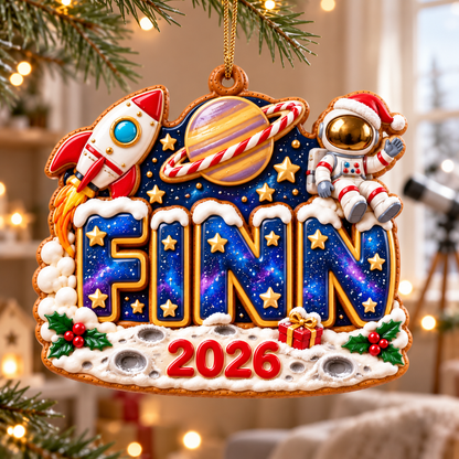 Personalized Space Christmas Ornament 2026 – Custom Name with Astronaut, Rocket and Planet, Holiday Keepsake Gift for Kids and Space Lovers 6728a9c1-435a-4ae5-bc68-da8034fdb85d-Finn-s-cosmic-Christmas-ornament-3.png