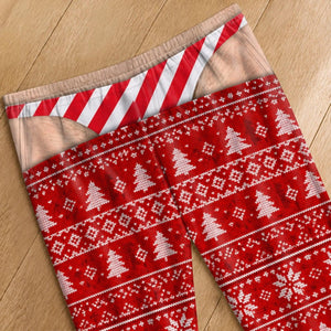 Custom Funny Men's Christmas Pajama Pants, Fake Underwear Illusion Plaid Bottoms, White Elephant Gag Gift Him 673dba2e-549b-44c7-90e6-89b7d01b5a37-3.jpg
