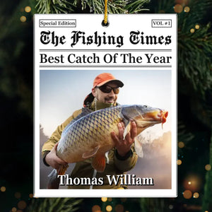 Custom Photo Fisherman Of The Year - Fishing Personalized Custom Ornament - Acrylic Custom Shaped - Christmas Gift For Fishing Lovers, Fisherman