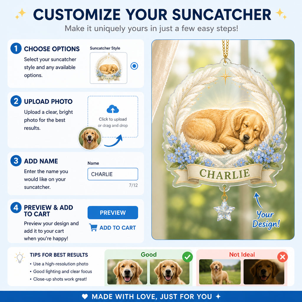 Angel Halo Pet Memorial Fridge Magnet – Photo-to-Art with Pet Name - Personalized 1 Layered Suncatcher with Charm 67402f21-49de-442b-a5c2-de07550d3c82.jpg