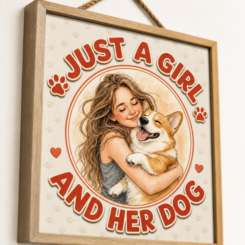 Just a Girl and Her Dog – Custom Portrait Wood Sign - Personalized Wood Sign 674dbaed-c4c3-406a-855f-782b84dbf0bf.jpg