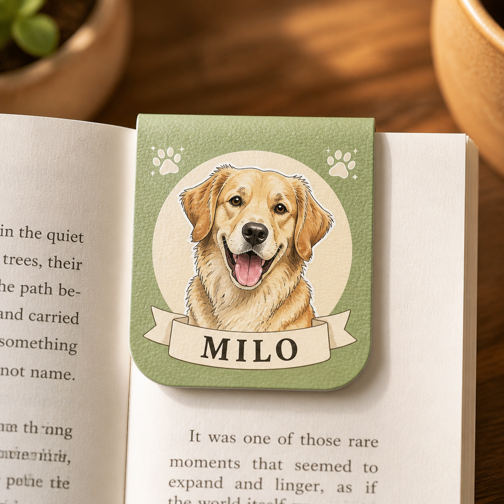 Custom Pet Portrait Magnetic Leather Bookmark - Personalized Magnetic Leather Bookmark 6754be01-e138-41a3-a235-38596c677e3e.png