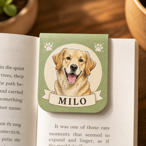 Custom Pet Portrait Magnetic Leather Bookmark - Personalized Magnetic Leather Bookmark 6754be01-e138-41a3-a235-38596c677e3e.png