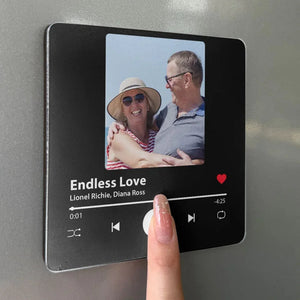 Custom Photo Music Fridge Magnet That Can Play Songs - Personalized Anniversary Wedding Gifts For Husband And Wife, Him And Her - All Of Me Loves All Of You