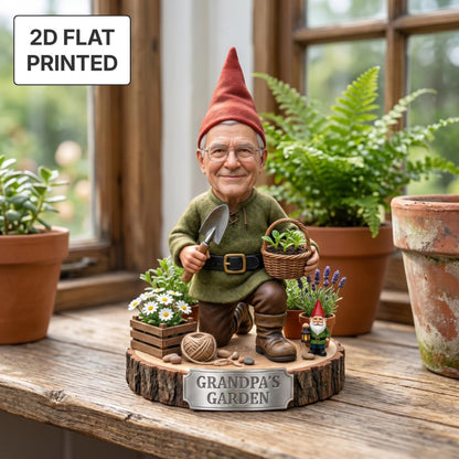 Personalized Garden Gnome 2D FLAT Wooden Block, Custom Photo Face Wood Sign, Gardening Keepsake, Father's Day Gift for Dad & Grandpa 676f6468-494f-4b65-b724-c7990c640fe5-5.jpg