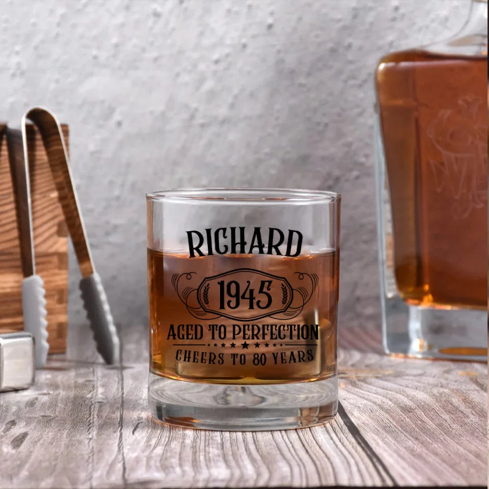 Aged To Perfection Personalized Bar Glass Birthday Gift
