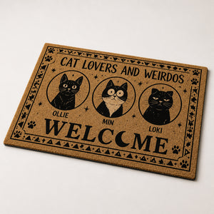 Cat Lovers And Weirdos Welcome — Custom 3-Pet Doormat - Personalized Doormat 677ba230-eceb-4dbb-9aad-dc88a0b3a7d7.jpg