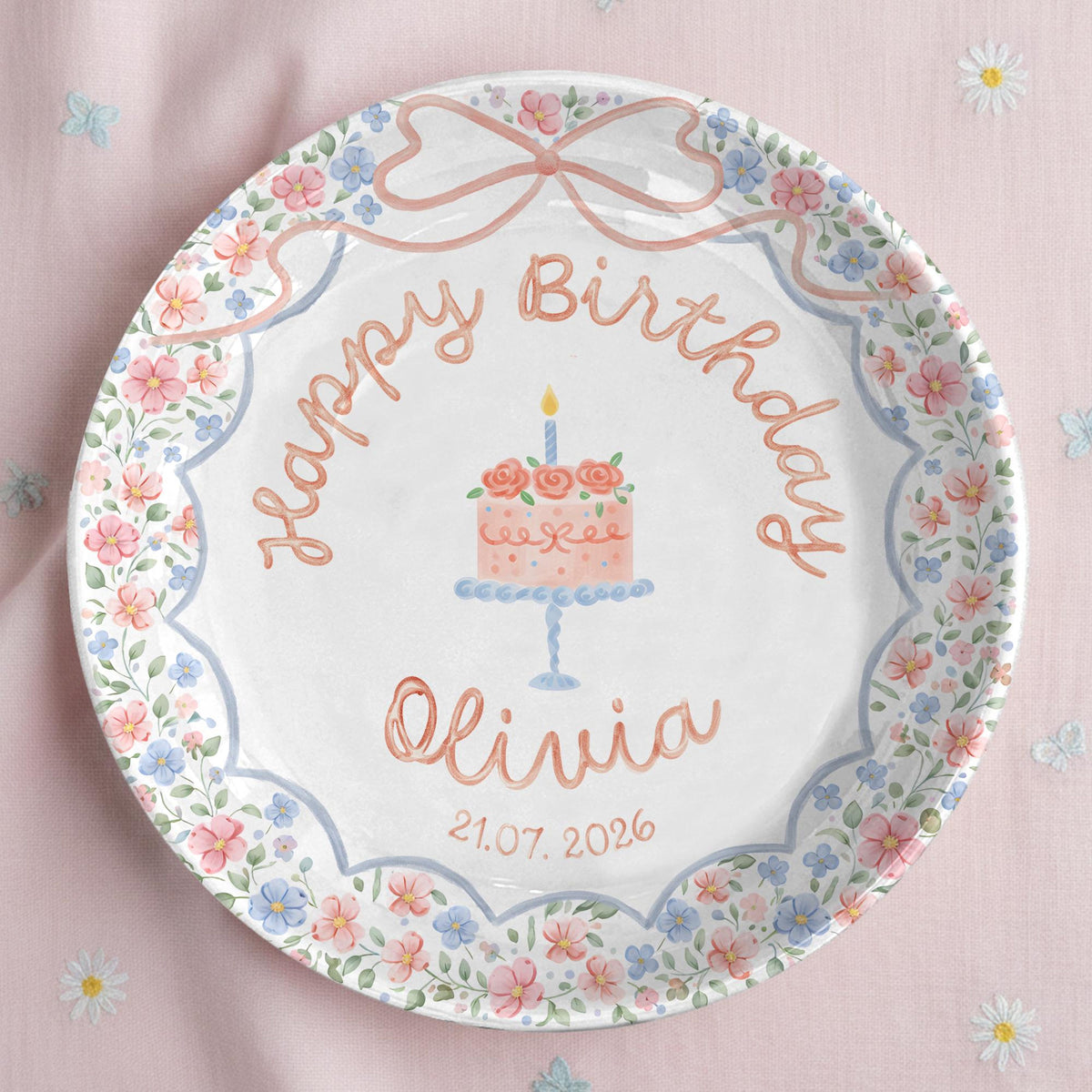 Personalized Birthday Plate for Girl – Custom Pink Cake Plate with Name – Floral Ceramic Keepsake Gift 677c22ed-5f71-4d15-b0a2-64754a8fb0ac-7.jpg
