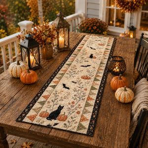 Halloween Quilted Table Runner, Fall Table Runner, Pumpkin Cat Ghost Bat Table Decor, Spooky Autumn Dining Table Runner Halloween Home Decor 6792b25a-a8f6-4735-beff-9dd52c144f8e-11.jpg