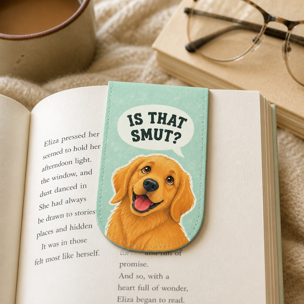 Is That Smut? Golden Retriever Magnetic Bookmark - Magnetic Leather Bookmark 679c729f-aaf5-4aff-97eb-173424a8dcf7.jpg