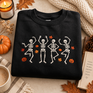 Embroidered Skeleton Sweatshirt: Halloween Dancing Skeletons, Autumn Leaves, Pumpkins 679f5eb4-0959-4409-9548-393ddf2d1b61-f24eed9e-862f-4ee0-9e05-07e3d37b8c6c.png
