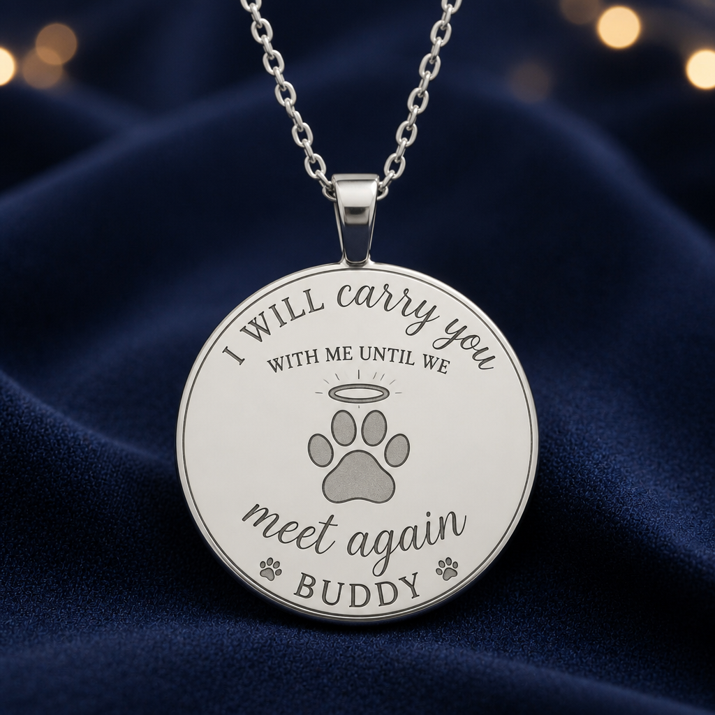 Pet Memorial Engraved Necklace – I Will Carry You + Name - Personalized Custom Necklace 67a14ca2-ce87-4958-9b50-db655e0e8efa.png
