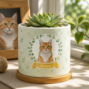 Custom Pet Portrait Plant Pot with Name - Personalized Plant Pot & Vase 67a2374a-f91f-4361-ad90-75643d6676b9.jpg