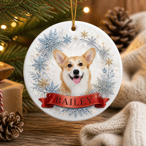 Snowflake Wreath Pet Photo Name Ornament - Personalized Ornament 67a382c0-cd1e-4111-938f-13869e03e55b.jpg