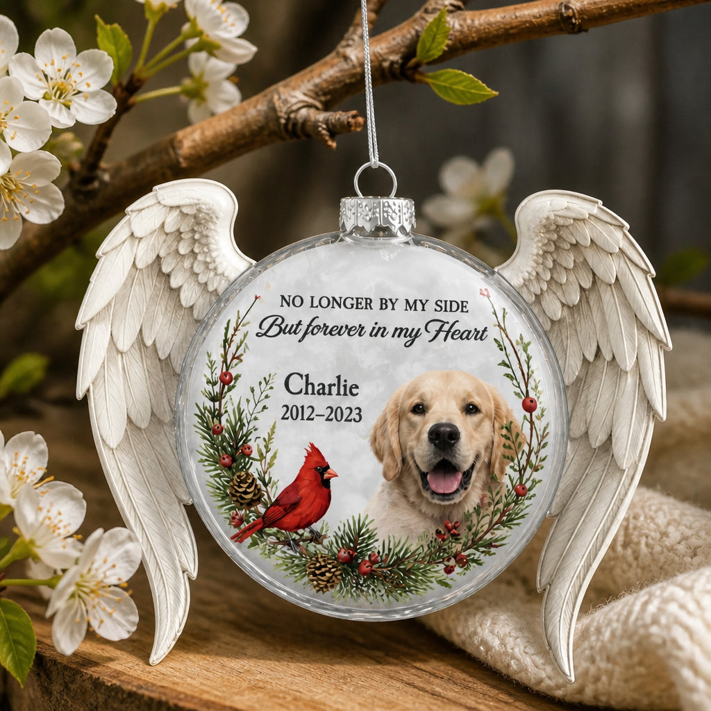 Pet Memorial Photo Bauble Ornament – “No longer by my side” - Personalized Bauble Ornament 67b7468f-09df-42b8-8265-da77bb746be4.jpg