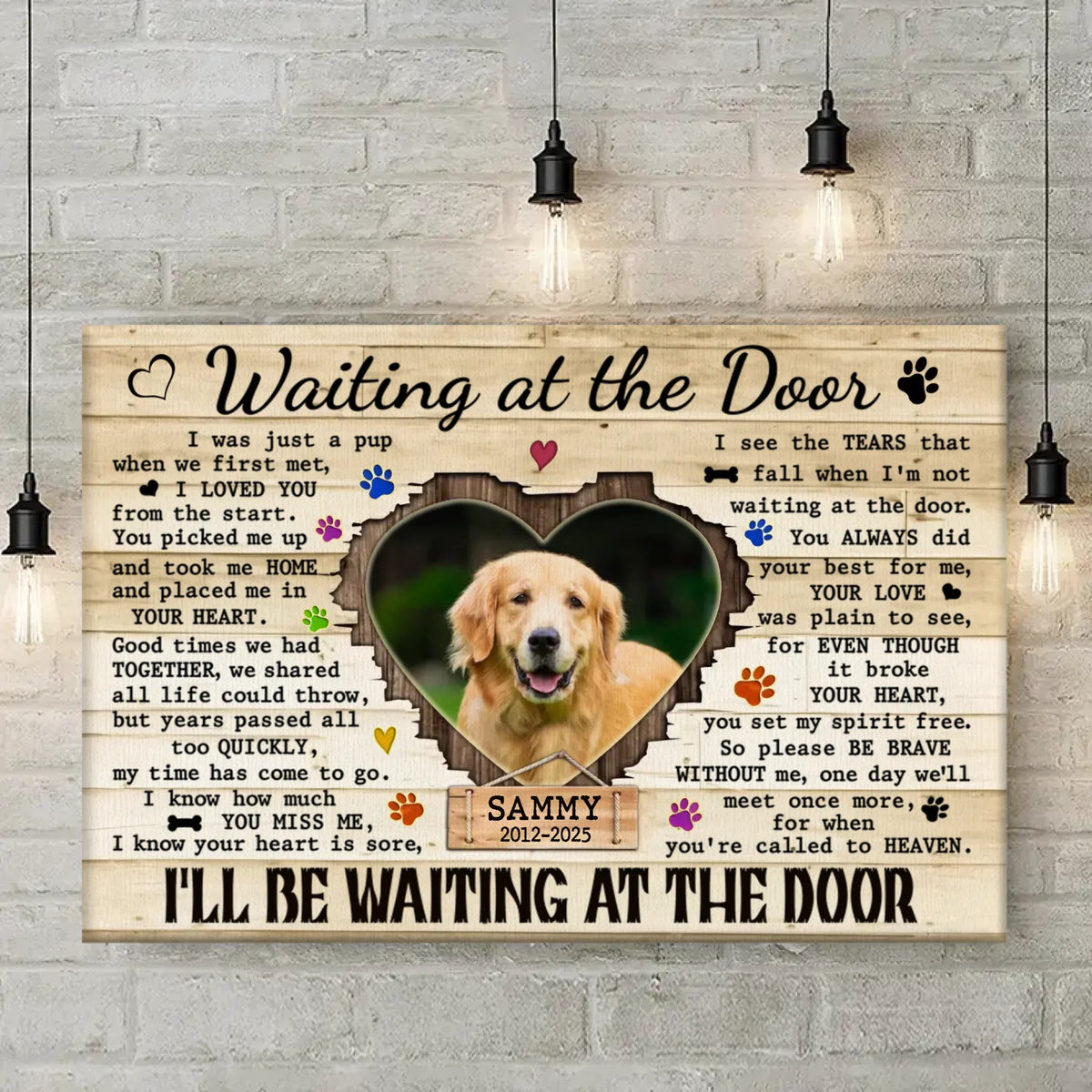 Custom Photo I'll Be Waiting At The Door - Memorial Personalized Custom Horizontal Poster - Sympathy Gift For Pet Owners, Pet Lovers