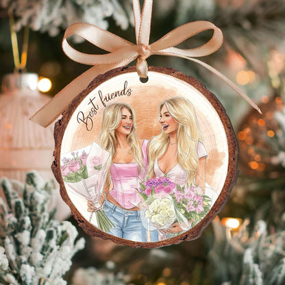 Personalized Friends Portrait From Photo Ornament: Besties Ornament, Best Friend Christmas Gift 67d67eb2-3480-44bd-94da-161020546623-4.jpg