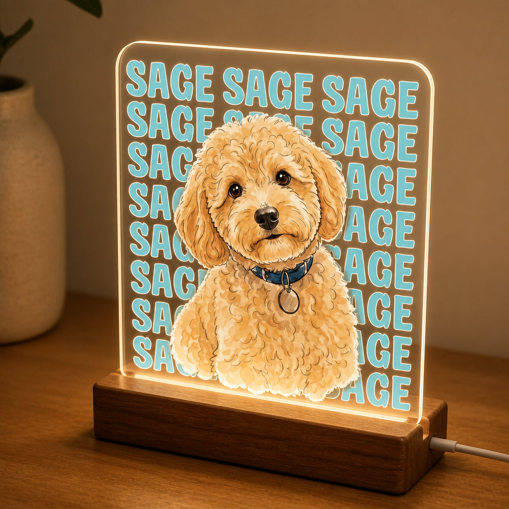 Custom Pet Portrait Night Light – Arched Name Badge - Personalized Acrylic Night Light 67e208b8-9c30-4ddb-9326-291c2b4376ea.jpg