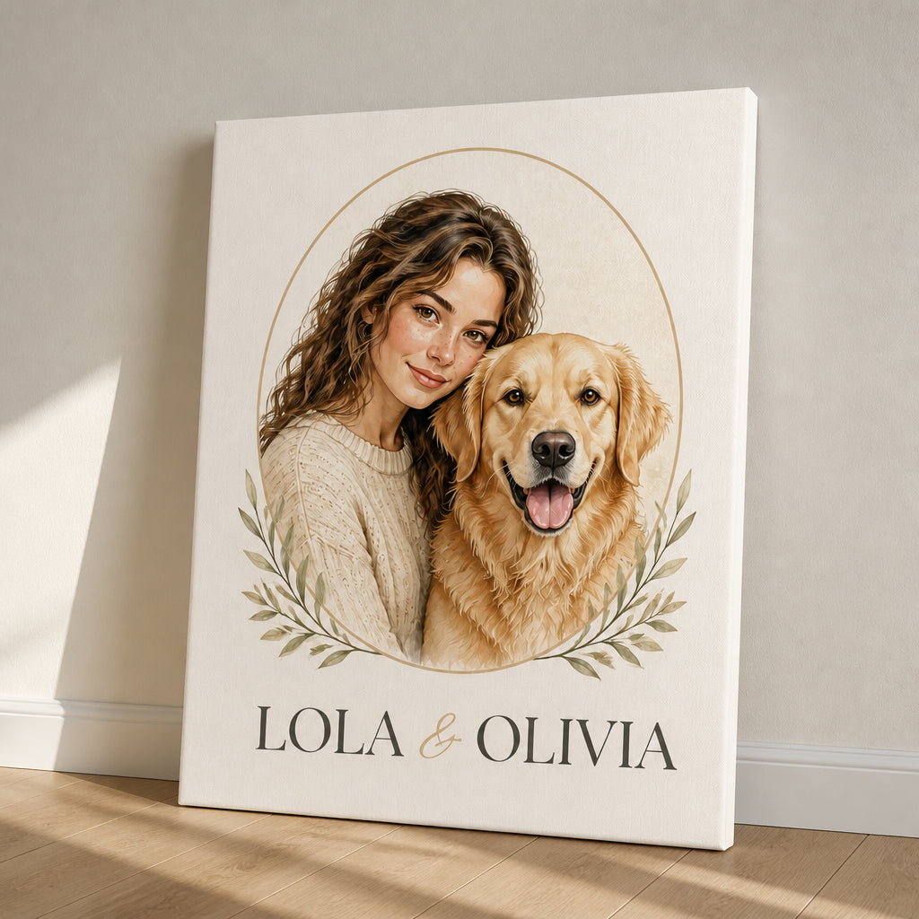 Custom Gouache Owner & Pet Portrait Canvas - Personalized Canvas 67e8607b-77e1-42f5-97c5-e9d5be5c649c.jpg