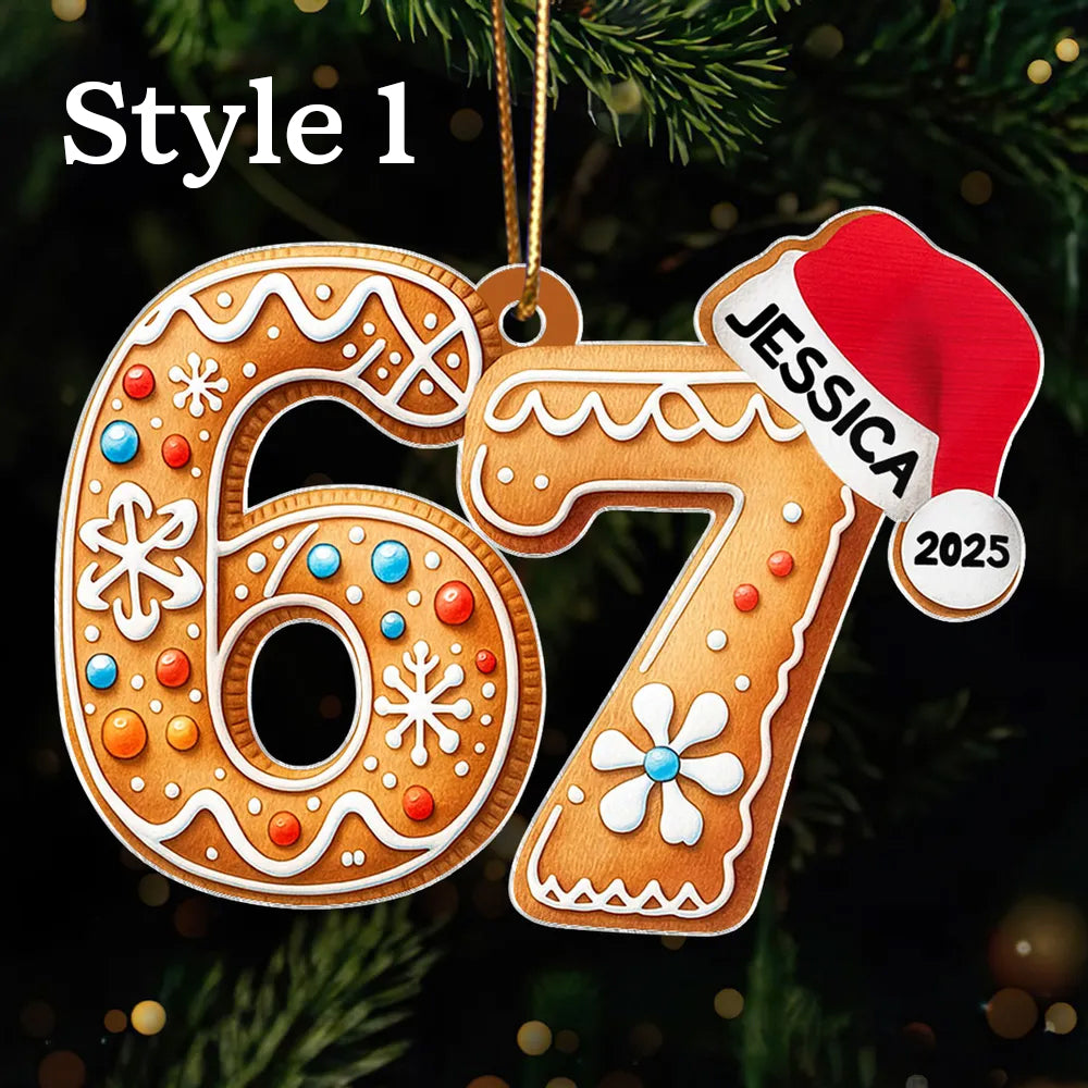 Custom Six Seven - Personalized Acrylic Ornament - Teen Slang Funny Tree Decor, Funny Teen Grandkid Gift