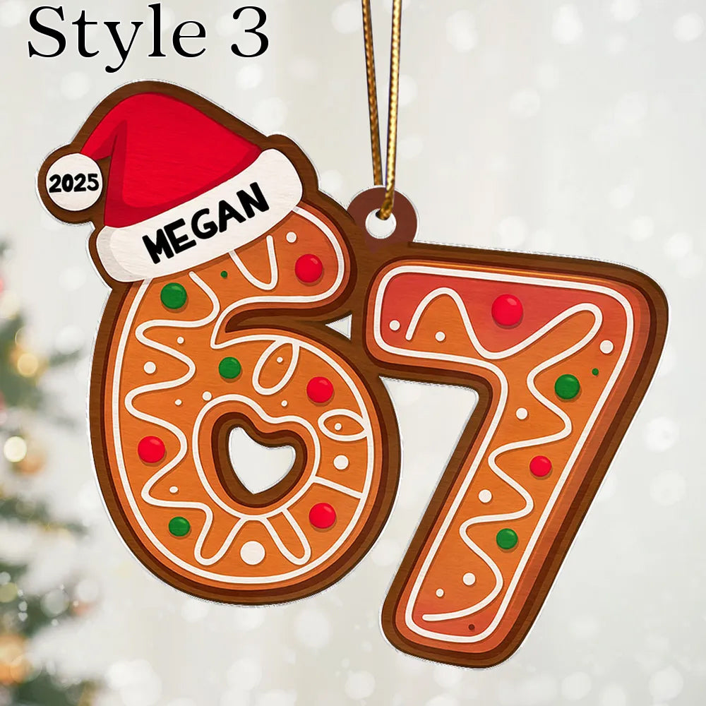Custom Six Seven - Personalized Acrylic Ornament - Teen Slang Funny Tree Decor, Funny Teen Grandkid Gift