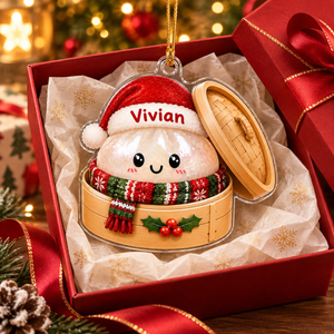 Personalized Squishy Dumpling Christmas Ornament 2D Flat Acrylic - Cute Food Christmas Decor, Christmas Holiday Gift 6819f373-7caa-45ba-9a0c-4256c3f4de55-74eb1276-170f-4d68-88be-d8c1df74af51.png