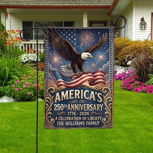 USA 250 Years Garden Flag, Patriotic 1776-2026 Anniversary House Flag, 4th of July Garden Flag House Flag