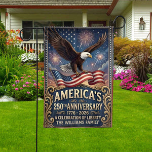 USA 250 Years Garden Flag, Patriotic 1776-2026 Anniversary House Flag, 4th of July Garden Flag House Flag
