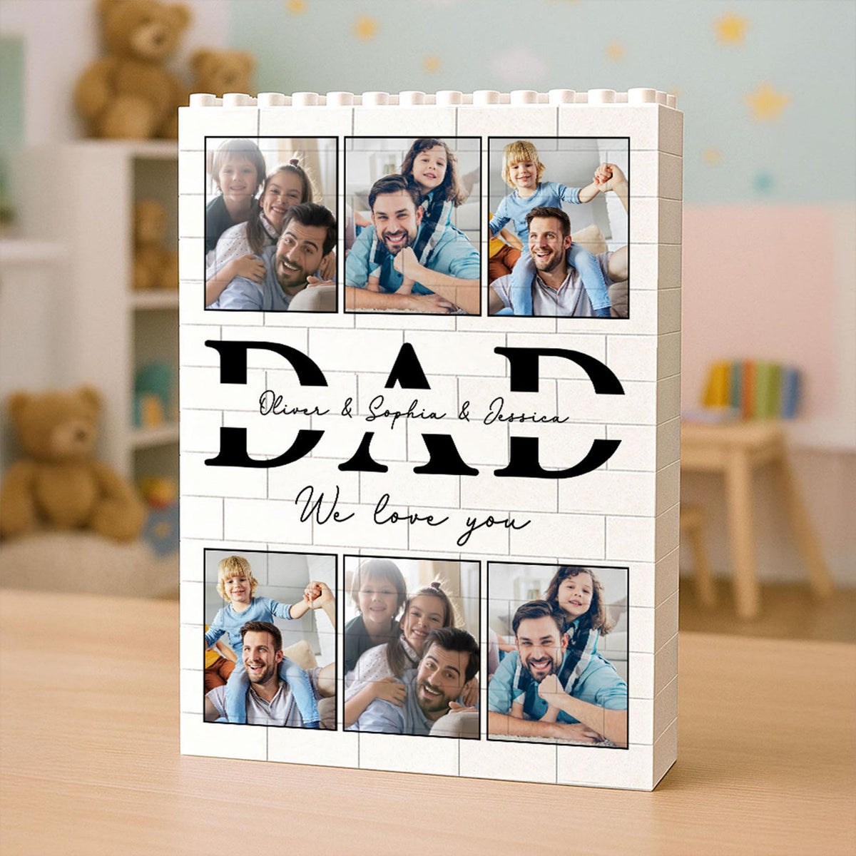 Personalized Photo Upload Building Brick Blocks for Dad | Custom Building Block Keepsake | Father s Day Gift