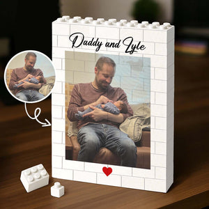 Custom Photo Daddy and Me Building Brick Blocks | Personalized Brick Photo Block Gift for Father s Day