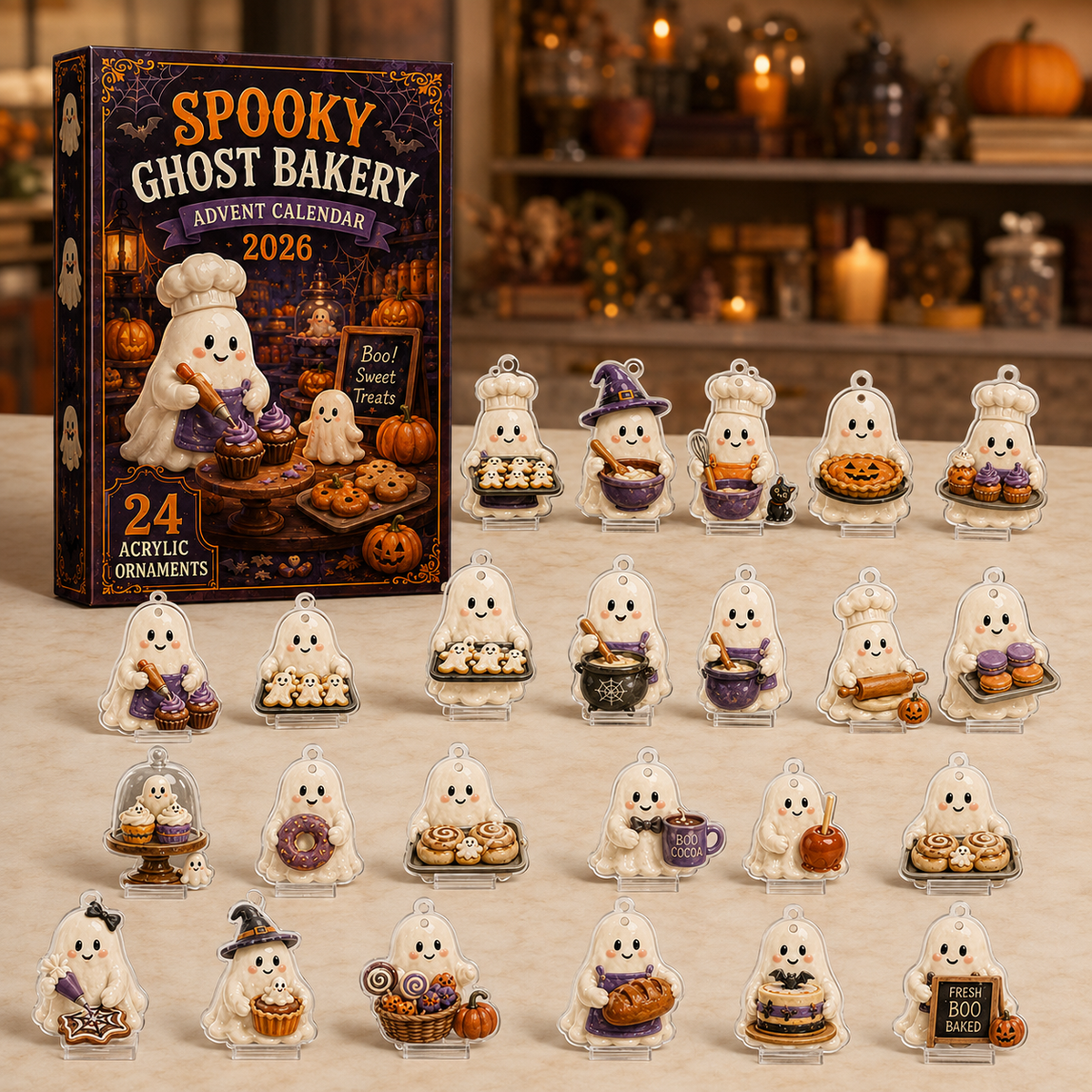 Spooky Ghost Bakery Advent Calendar 2026 - 24-Day Festive Countdown, Acrylic Charms Blind Box - Gift For Family & Friends 6848844d-1343-47bb-94c7-f176bf332e62-box-charm.png