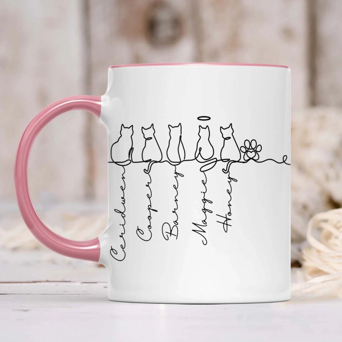 Personalised Cat Mug, Cat Memorial Gift, Cat Lovers Gift Cute Dog Cat Line Art Gift for Pet Mom/Pet Dad, Pet Lover's Gift, Cat Mug